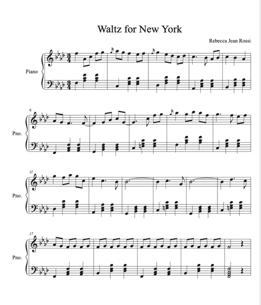 Waltz for New York Sheet Music (Digital Download)