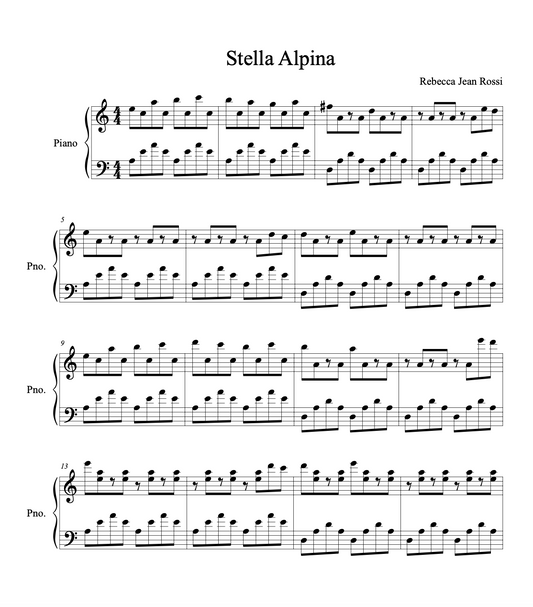 Stella Alpina Sheet Music (Digital Download)